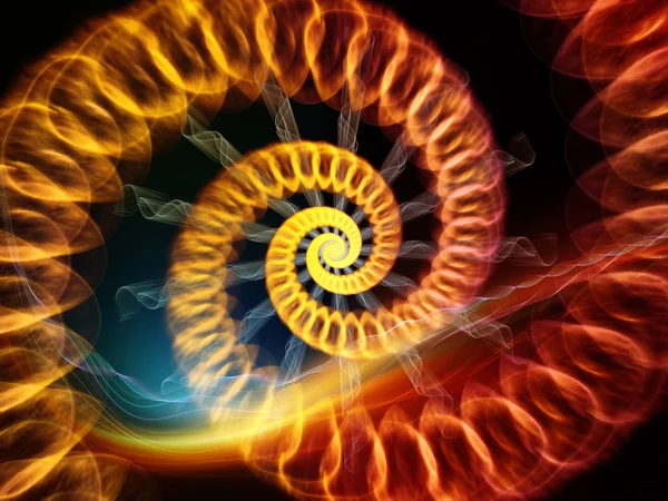 Rozmieszczenie Świecące Złote Spiralna Wzory Światła Temat Edukacji Nauki — Zdjęcie stockowe