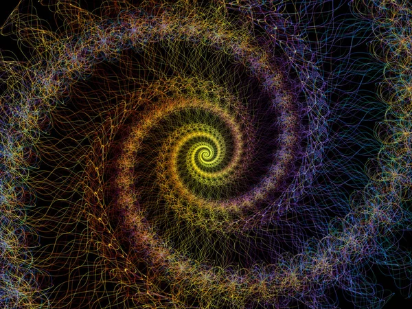 Seria Geometria Spirali Wzajemne Oddziaływanie Przędzenia Vortex Fraktal Elementów Temat — Zdjęcie stockowe