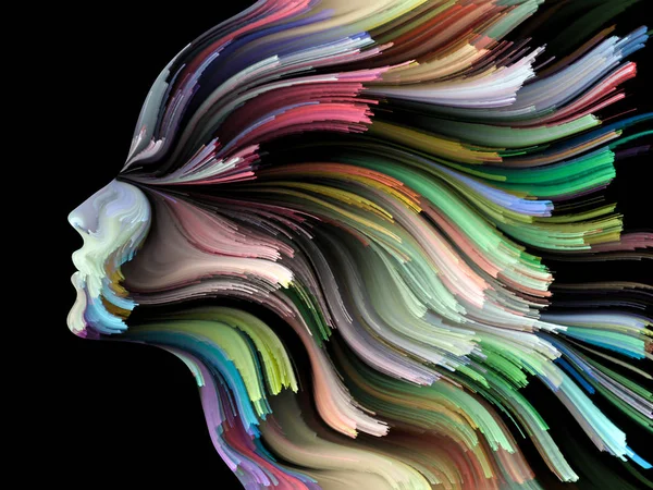 Yüz Renk Serisi Nsan Profili Yaratıcılık Tasarım Dünya Içgüdü Sanatsal — Stok fotoğraf