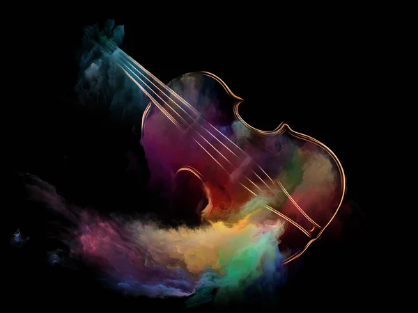 Série Music Dream Arrangement Violon Peinture Abstraite Colorée Sujet Des — Photo