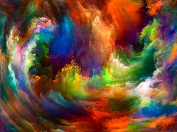 Abstract Kleurenreeks Samenstelling Van Kleurrijke Verf Beweging Doek Met Metaforische — Stockfoto