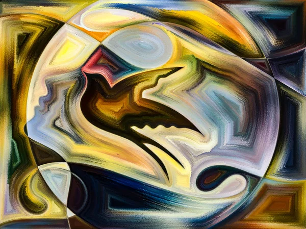 İç doku serisi. İnsan yüzü, renkler, Organik dokular, eğriler iç dünya, zihin, Doğa ve yaratıcılık konusunda akan arka plan kompozisyonu