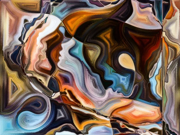Innere Texturreihe Hintergrundgestaltung Von Menschlichem Gesicht Farben Organischen Strukturen Fließenden — Stockfoto