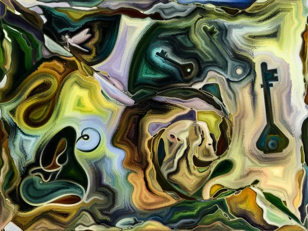 Innere Texturreihe Zusammenspiel Von Menschlichem Gesicht Farben Organischen Strukturen Fließenden — Stockfoto