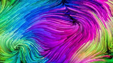 Color In Motion serisi. Tasarım, yaratıcılık ve hayal gücü konularında ekran ve cihazlar için duvar kağıdı olarak kullanılacak sıvı boya deseninden oluşan soyut tasarım