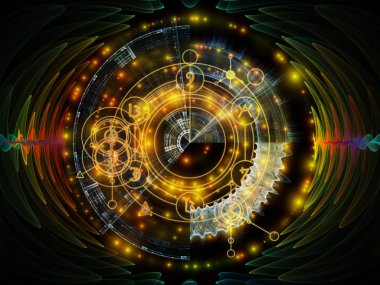 Astral kızdırma serisi. Kutsal Geometri çizgiler, Astroloji sembolleri ve ışıklar, maneviyat, büyü ve Tasavvuf konuda kompozisyon