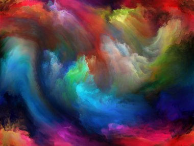 Soyut Renk serisi. Sanat, yaratıcılık ve hayal gücü projeleri için uygun bir zemin olarak tuval üzerinde hareketli rengarenk boya kompozisyonu