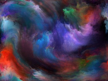 Soyut Arkaplan serisi. Renklerin etkileşimi ve sanat, yaratıcılık ve hayal gücü konularında tuval üzerinde hareket