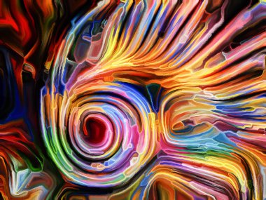 Desen renk serisi. Hayal gücü, yaratıcılık ve sanat mecazi ilişki ile boyalı vitray desen kompozisyonu