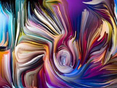 Sıvı renkli serisi. Yaratıcılık, sanat ve tasarım konusunda çok renkli boya çizgileri etkileşimi