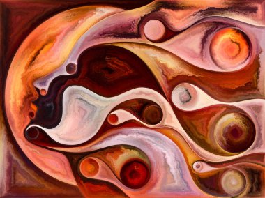 İç doku serisi. İnsan yüzü, renkler, Organik dokular eğrileri mecazi ilişki iç dünya, akıl, Doğa ve yaratıcılık ile akan, kompozisyon