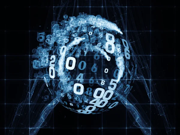 Number World series. Arrangement of digits and fractal elements on the subject of  science, education and modern technology