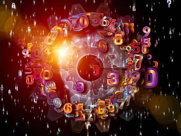 Numbers Space Series Radial Design Made Digits Fractal Patters Subject — Stock Photo, Image