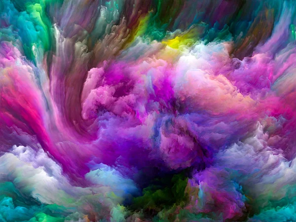 Akışı serisi renk. Görsel kompozisyon için dijital boya akışların hoş müzik, yaratıcılık, hayal gücü, sanat ve tasarım üzerinde çalışır