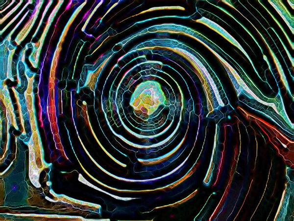 Живая фрактальная геометрия. Дизайн, состоящий из объемной трехмерной фрактальной частицы, выделенной на черном как метафора на тему воображения, творчества и дизайна
