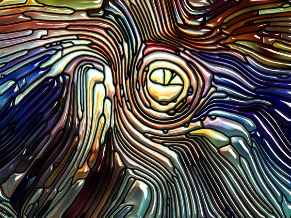 カラー パターン シリーズ 精神性の主題のアール ヌーボーを思わせる鉛ガラス デザインの構成 — ストック写真