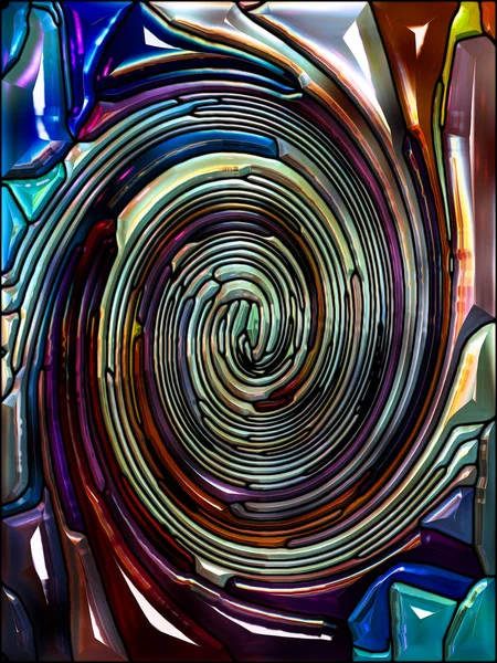 Spiral Twirl Serien Abstrakt Design Gjord Målat Glas Virvel Mönster — Stockfoto
