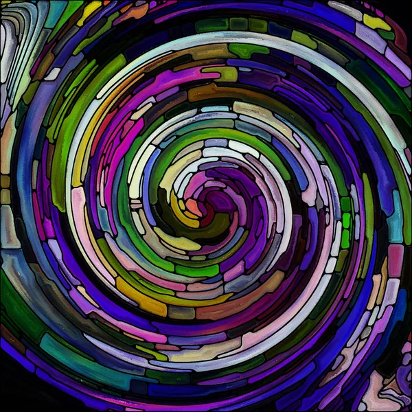 Spiraal Twirl Serie Compositie Van Gebrandschilderd Glas Swirl Patroon Van — Stockfoto