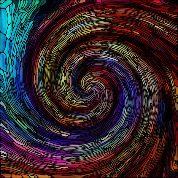 Spiraal Twirl Serie Grafische Compositie Van Gebrandschilderd Glas Swirl Patroon — Stockfoto