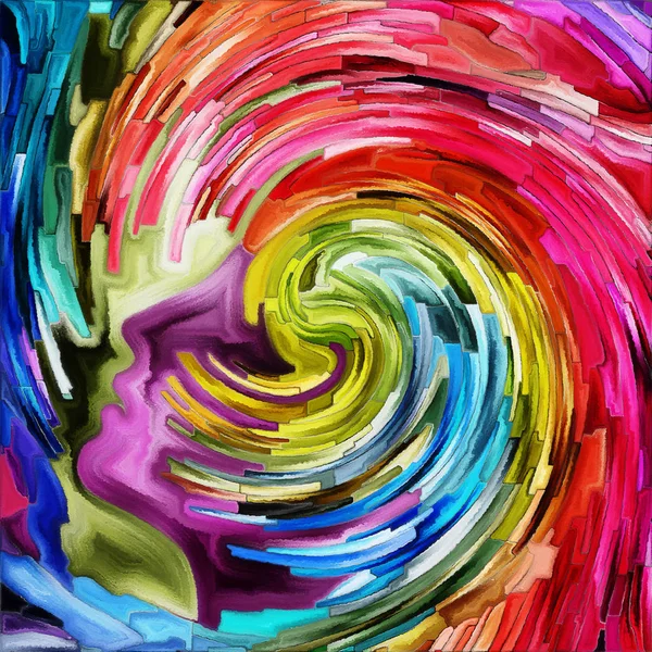 Серия Спиральных Вращений Абстрактный Дизайн Выполненный Витражного Стекловолокна Цветовыми Фрагментами — стоковое фото