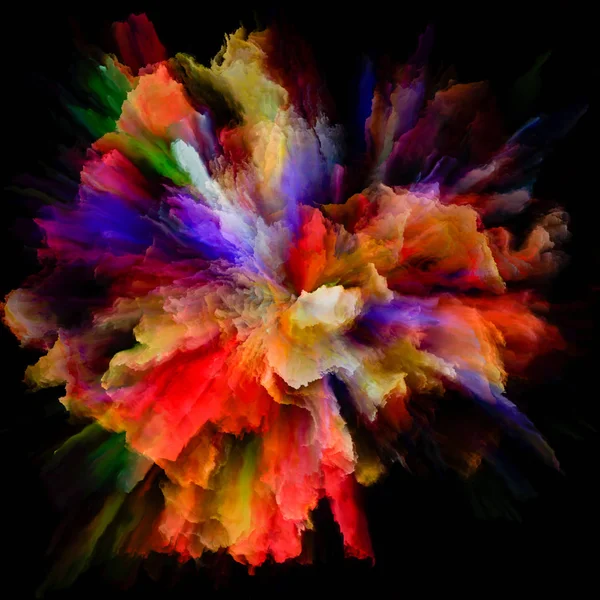 色の感情シリーズ 想像力 創造性のアートやデザインに比喩的意味関係のカラー バースト スプラッシュ爆発のクローズ アップ — ストック写真