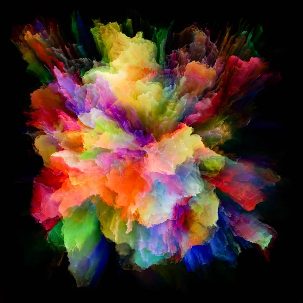 Färg Känslor Serien Visuellt Tilltalande Kuliss Gjord Färgexplosion Burst Splash — Stockfoto