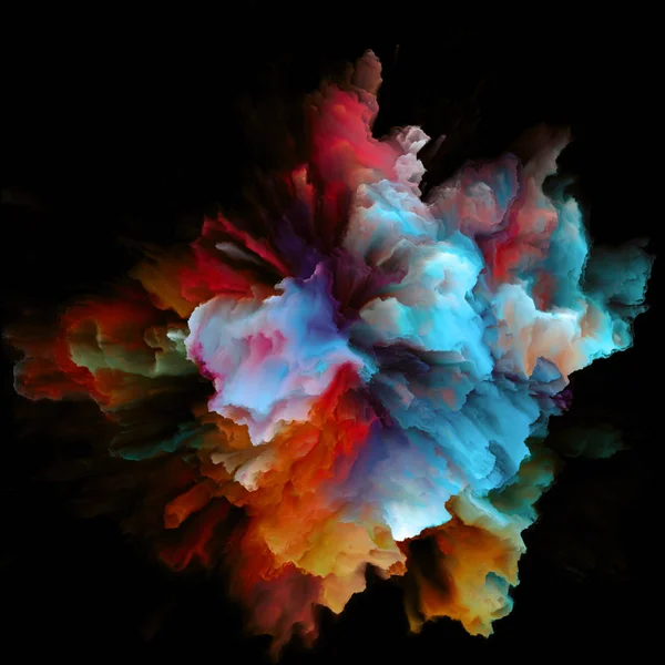 颜色情感系列 色彩爆裂飞溅爆炸的构图在想象 创意艺术和设计主题上的研究 — 图库照片