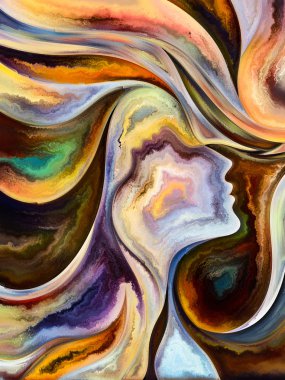 Doku serilerindeki ilişkiler. İnsanların yüzlerinin, renklerinin, organik dokularının, iç dünya, aşk, ilişkiler, ruh ve doğa hakkındaki çizimler için akış eğrilerinin arkaplan tasarımı