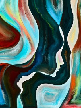 Doku serilerindeki ilişkiler. İnsanların yüzlerinin, renklerinin, organik dokularının, iç dünya, aşk, ilişkiler, ruh ve doğa hakkındaki çizimler için akış eğrilerinin arkaplan tasarımı