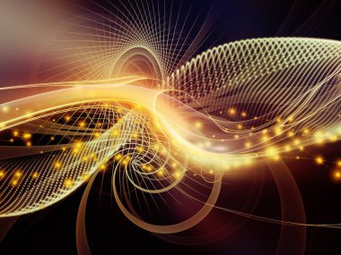 Teknoloji alanı serisi. Dalgalar, Izgaralar ve ışıklar teknoloji, bilim ve bilgisayar bilgi dünyasını konu kompozisyon