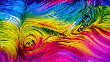 Color In Motion serisi. Tasarım, yaratıcılık ve hayal gücüyle ilgili projelerin perde ve cihazlar için duvar kağıdı olarak kullanılması için sıvı boya deseninden yapılmış tasarım