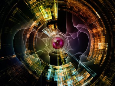 Kamera göz serisi. Fotoğraf lens ve fraktal öğeleri konu dijital fotoğrafçılık ve yaratıcılık üzerinde oluşan arka plan.