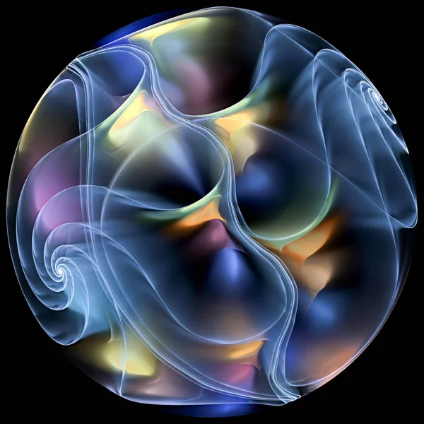 生活フラクタル幾何学シリーズ フラクタル粒子の想像力 創造性のアートとデザインをテーマに黒で隔離の配置 — ストック写真