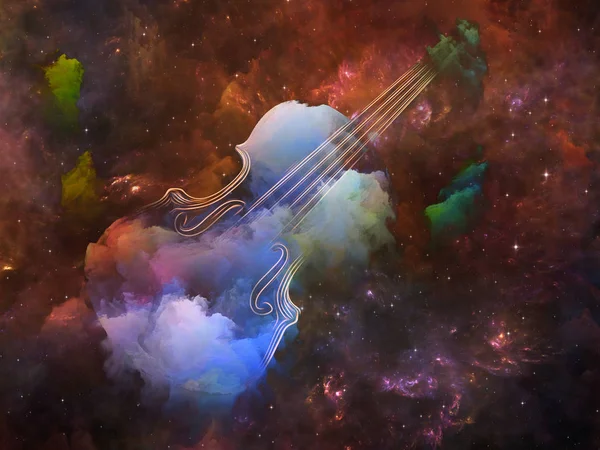 音乐梦系列 背景由小提琴和抽象彩色颜料组成 适合在乐器 表演艺术和创意等项目中使用 — 图库照片