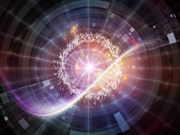 Technology of Numbers series. Abstract design made of digits, grids and lights on the subject of technology, science and the world of computer information