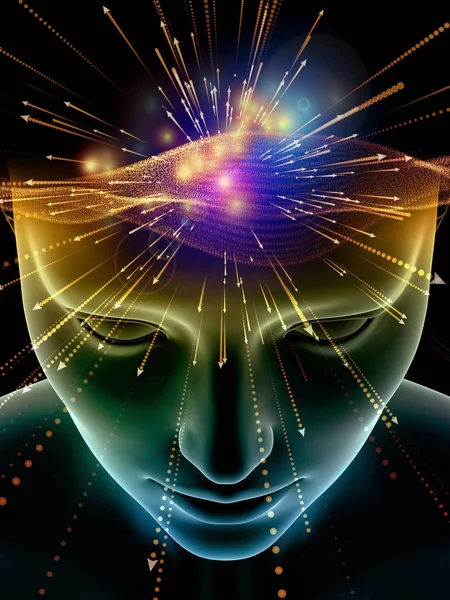 Серія Елементи Розуму Ілюстрація Людської Голови Символи Технології Тему Науки — стокове фото