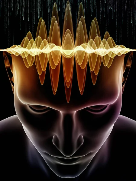 Serie Mind Waves Abstracción Artística Compuesta Por Ilustración Cabeza Humana —  Fotos de Stock