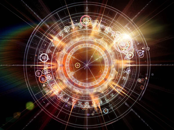 Background Fractal Elements Sacred Symbols Circles Subject Mysticism Occult Astrology — Stock Photo, Image