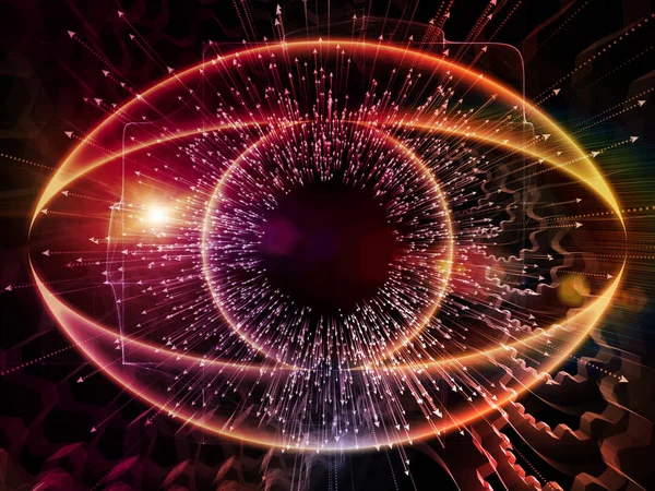 Eye Knowledge Series Composición Del Icono Del Ojo Explosión Flecha — Foto de Stock