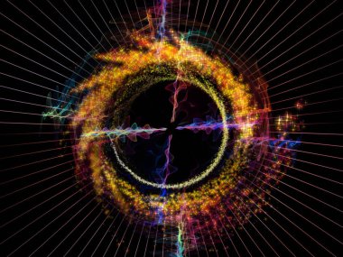 Dalga fonksiyonu serisi. Renkli sinüs titreşimler kompozisyon, ışık ve fraktal öğeleri ses ekolayzer, konu üzerinde müzik spektrum ve kuantum olasılık