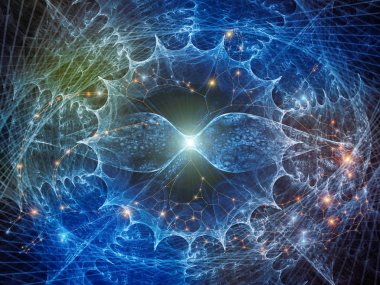 Geometri teknoloji serisi. Bilim, bilgi teknoloji ve eğitim konusunda teknolojik fraktal yapıların soyut tasarım yapılan