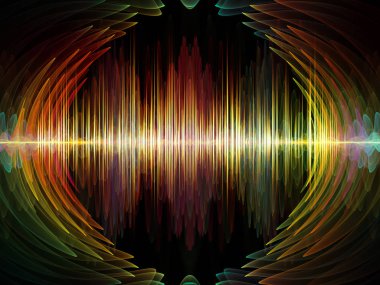 Dalga fonksiyonu serisi. Renkli sinüs titreşimlerin tasarlamak zemin, ışık ve fraktal elemanları üzerinde ses ekolayzer, Resimler için müzik spektrum ve kuantum olasılık