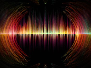 Dalga fonksiyonu serisi. Renkli sinüs titreşimlerin tasarlamak zemin, ışık ve fraktal elemanları üzerinde ses ekolayzer, Resimler için müzik spektrum ve kuantum olasılık