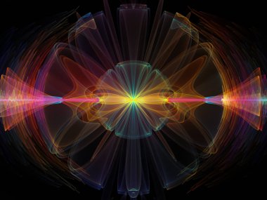 Dalga fonksiyonu serisi. Renkli sinüs titreşimler arka plan kompozisyon, ışık ve fraktal öğeleri ses ekolayzer, konu üzerinde müzik spektrum ve kuantum olasılık