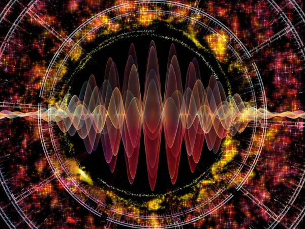 Série Wave Function Arrangement Créatif Des Vibrations Sinusoïdales Colorées Lumière — Photo