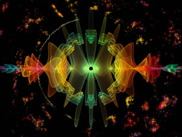 Серия Wave Function Организация Цветных Синусовых Вибраций Светлых Фрактальных Элементов — стоковое фото