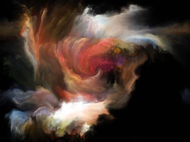 Akışı serisi renk. Müzik, yaratıcılık, hayal gücü, sanat ve tasarım mecazi ilişkisi ile dijital boya streams bileşimi