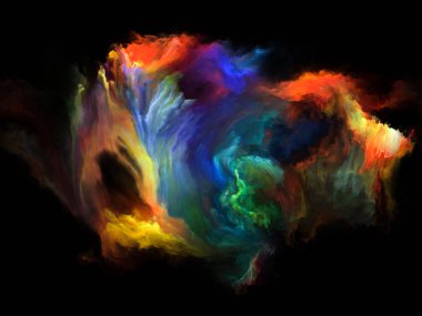 Renk Akımı serisi. Müzik, yaratıcılık, hayal gücü, sanat ve tasarım konularındaki dijital boya akımlarından oluşan soyut tasarım