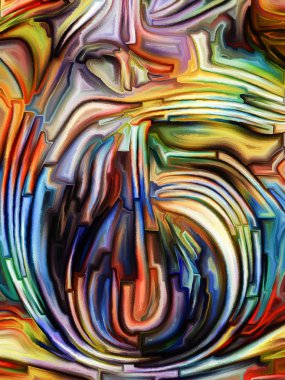 Desen renk serisi. Sanatsal soyutlama boyalı vitray desen hayal gücü, yaratıcılık ve sanat konusunda oluşan