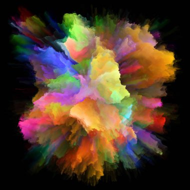 Duygu serisi renk. Tasarım hayal gücü, yaratıcılık sanat ve tasarım konusunda bir metafor olarak renk patlaması sıçrama patlama oluşur